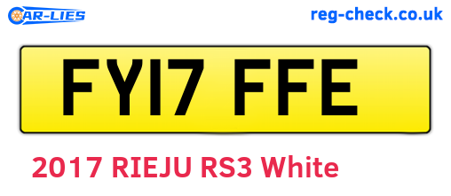 FY17FFE are the vehicle registration plates.