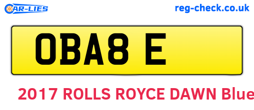 OBA8E are the vehicle registration plates.