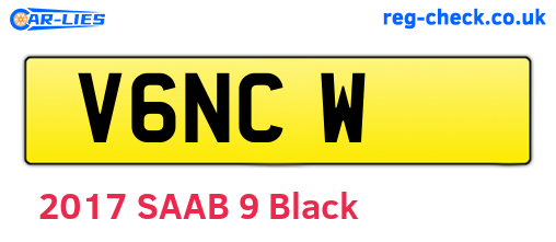 V6NCW are the vehicle registration plates.