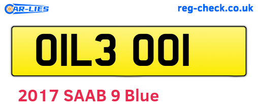 OIL3001 are the vehicle registration plates.
