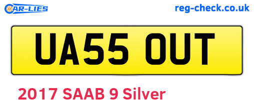 UA55OUT are the vehicle registration plates.