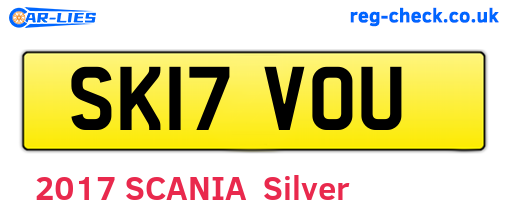 SK17VOU are the vehicle registration plates.