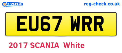 EU67WRR are the vehicle registration plates.