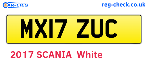 MX17ZUC are the vehicle registration plates.