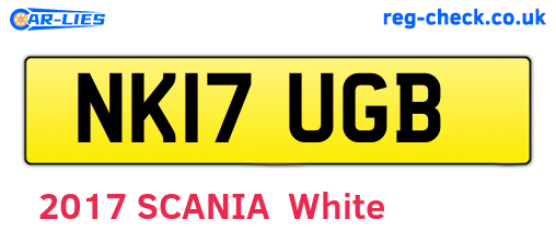 NK17UGB are the vehicle registration plates.