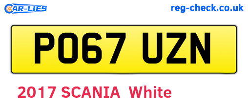 PO67UZN are the vehicle registration plates.
