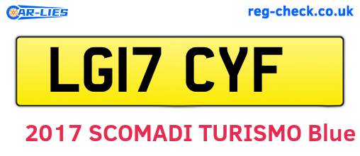 LG17CYF are the vehicle registration plates.