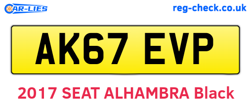 AK67EVP are the vehicle registration plates.