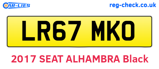 LR67MKO are the vehicle registration plates.