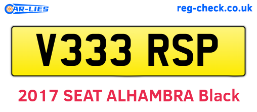 V333RSP are the vehicle registration plates.