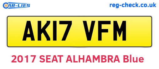AK17VFM are the vehicle registration plates.