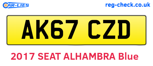 AK67CZD are the vehicle registration plates.