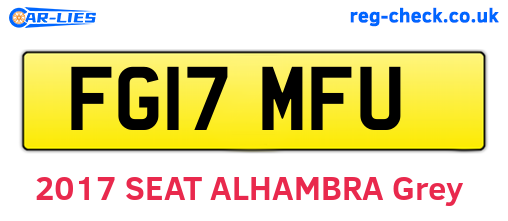 FG17MFU are the vehicle registration plates.