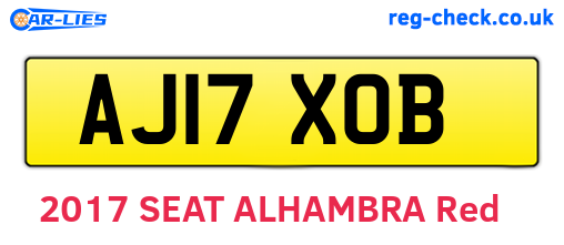 AJ17XOB are the vehicle registration plates.