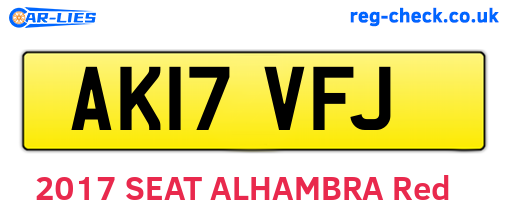 AK17VFJ are the vehicle registration plates.