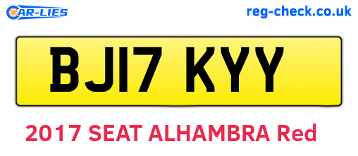 BJ17KYY are the vehicle registration plates.