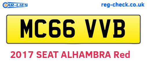 MC66VVB are the vehicle registration plates.