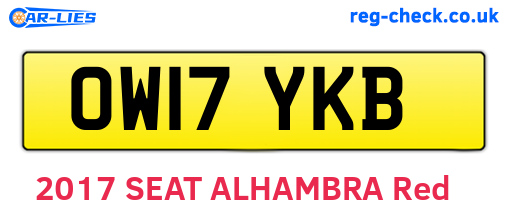 OW17YKB are the vehicle registration plates.