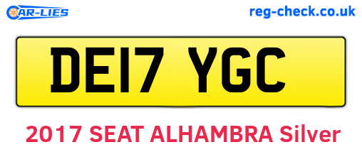DE17YGC are the vehicle registration plates.