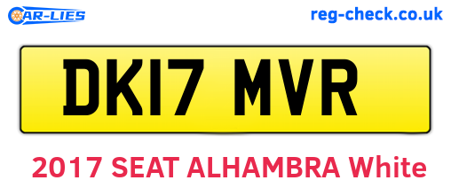 DK17MVR are the vehicle registration plates.