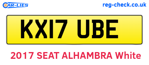 KX17UBE are the vehicle registration plates.
