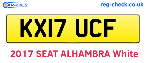 KX17UCF are the vehicle registration plates.