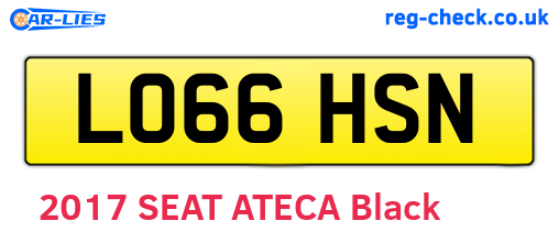 LO66HSN are the vehicle registration plates.