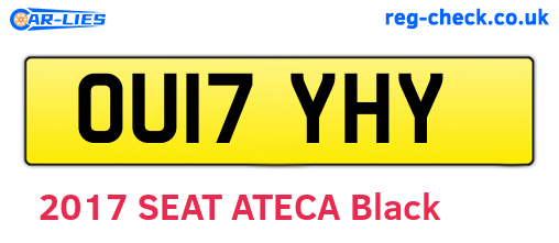 OU17YHY are the vehicle registration plates.