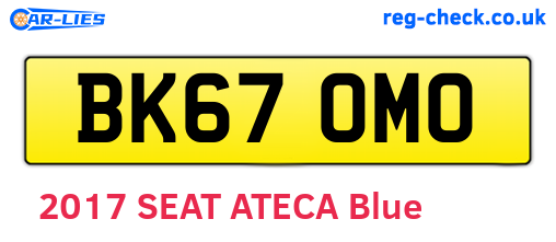 BK67OMO are the vehicle registration plates.