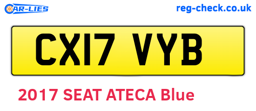 CX17VYB are the vehicle registration plates.