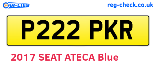 P222PKR are the vehicle registration plates.