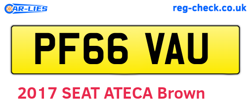 PF66VAU are the vehicle registration plates.