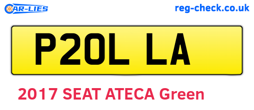 P20LLA are the vehicle registration plates.