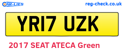 YR17UZK are the vehicle registration plates.