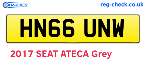 HN66UNW are the vehicle registration plates.