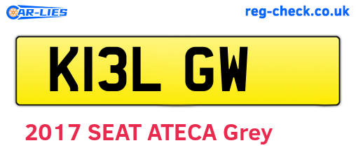 K13LGW are the vehicle registration plates.