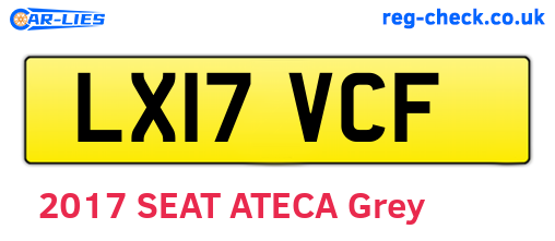 LX17VCF are the vehicle registration plates.