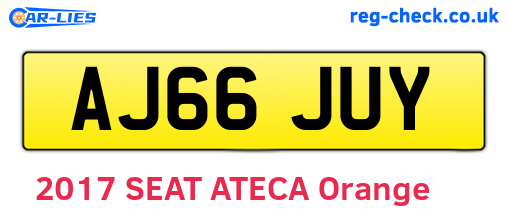 AJ66JUY are the vehicle registration plates.