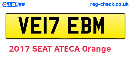 VE17EBM are the vehicle registration plates.