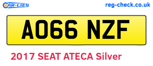 AO66NZF are the vehicle registration plates.