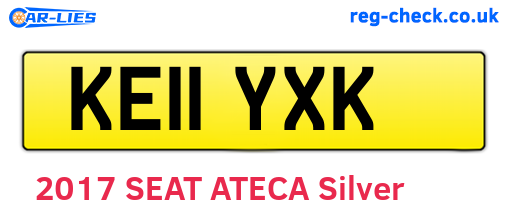 KE11YXK are the vehicle registration plates.