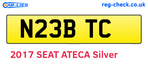 N23BTC are the vehicle registration plates.