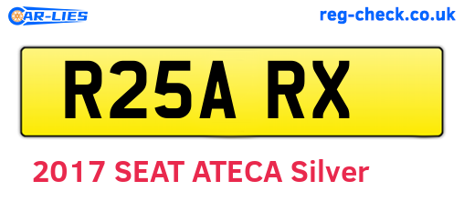 R25ARX are the vehicle registration plates.