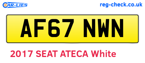 AF67NWN are the vehicle registration plates.