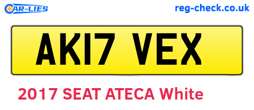 AK17VEX are the vehicle registration plates.