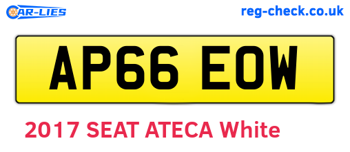 AP66EOW are the vehicle registration plates.