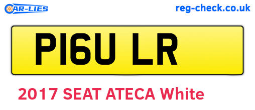 P16ULR are the vehicle registration plates.