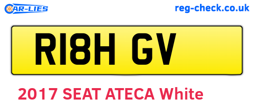 R18HGV are the vehicle registration plates.