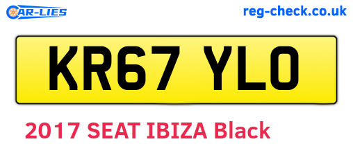 KR67YLO are the vehicle registration plates.