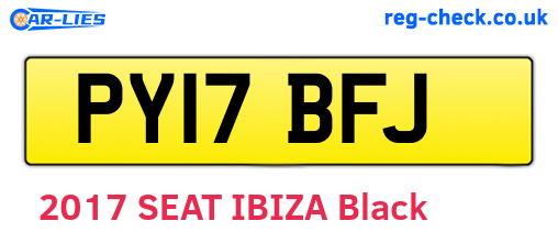 PY17BFJ are the vehicle registration plates.
